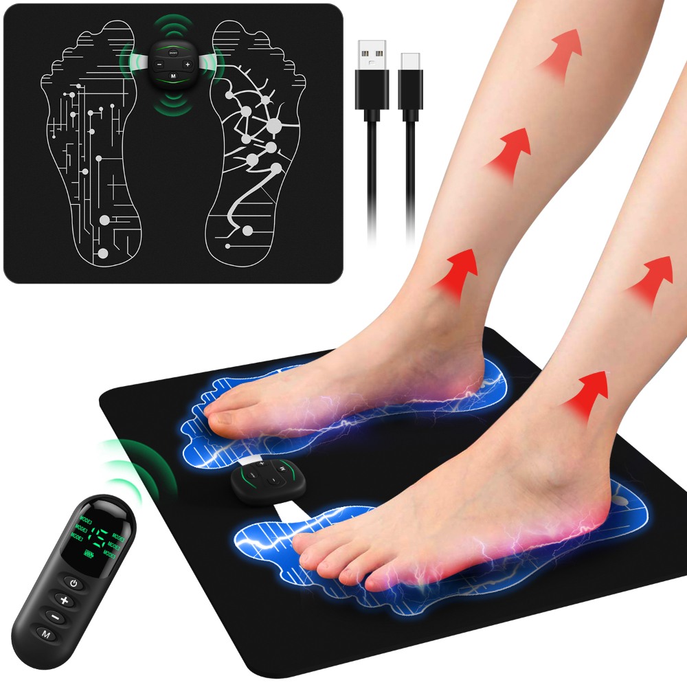 Siseca EMS Foot Stimulator, Foot Massager Mat – Foot Stimulator Pad – Foldable Feet and Massage Machine for Improved Muscle Performance and Fatigue Relief, EMS Foot Stimulator